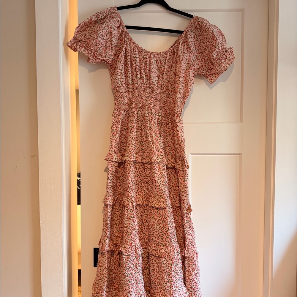 Floral Puff Sleeve Maxi Dress